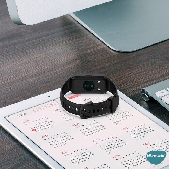 Microsonic Huawei Band 10 Kordon, Silicone Sport Band Pudra