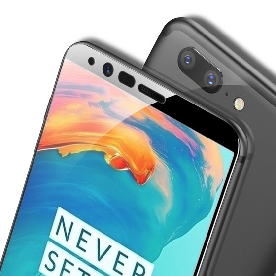 Microsonic OnePlus 5T Tam Kaplayan Temperli Cam Ekran koruyucu Kırılmaz Film Siyah