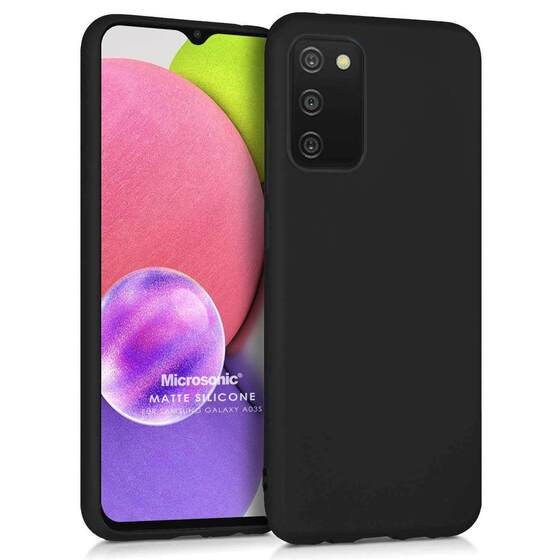 Microsonic Matte Silicone Samsung Galaxy A03s Kılıf Siyah