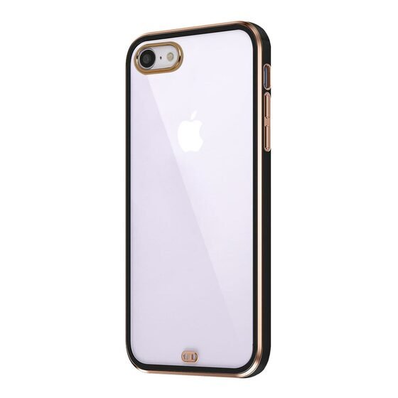 Microsonic Apple iPhone 8 Kılıf Laser Plated Soft Siyah