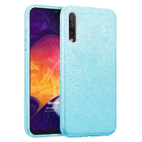 Microsonic Samsung Galaxy A70 Kılıf Sparkle Shiny Mavi