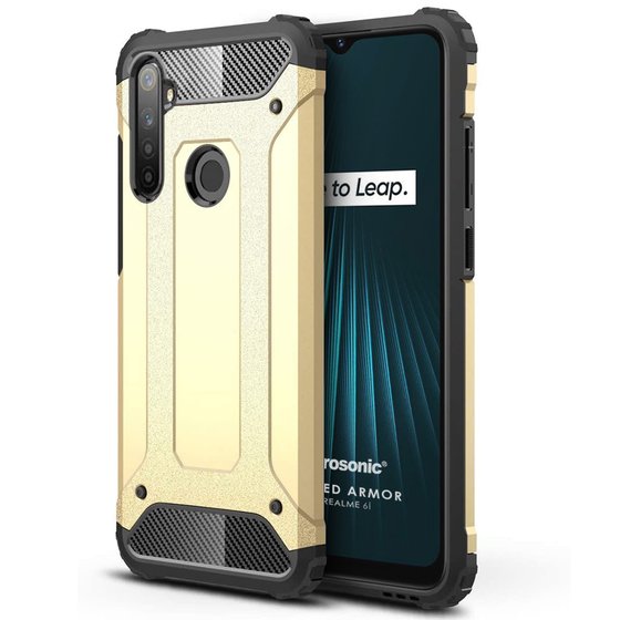 Microsonic Realme 6i Kılıf Rugged Armor Gold