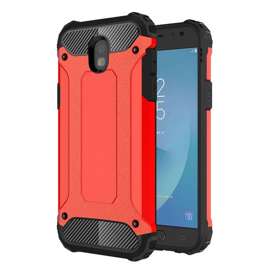 Microsonic Samsung Galaxy J7 Pro Kılıf Rugged Armor Kırmızı