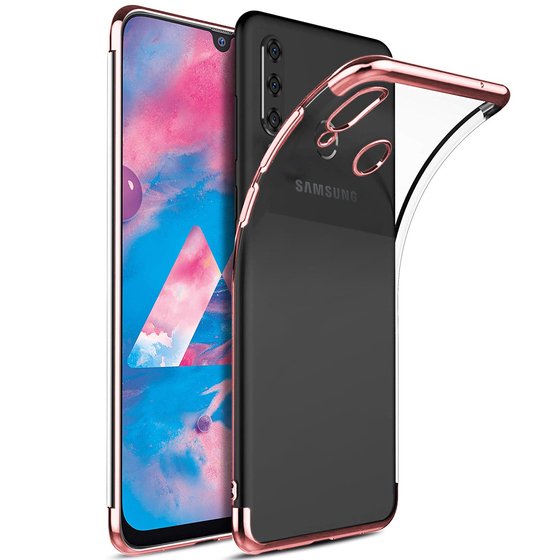 Microsonic Samsung Galaxy M30 Kılıf Skyfall Transparent Clear Rose Gold