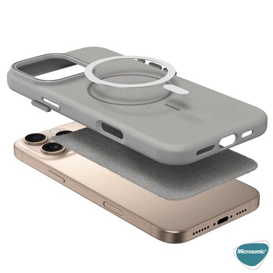 Microsonic Apple iPhone 15 Kılıf MagLeather Pro Mavi