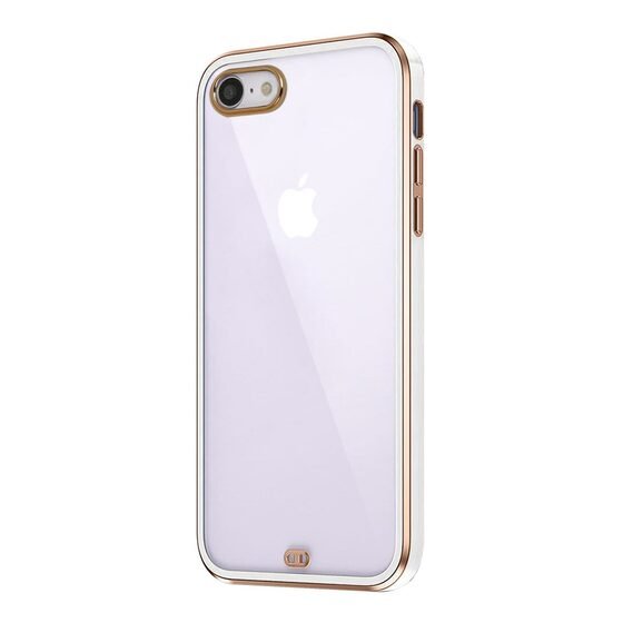 Microsonic Apple iPhone 8 Kılıf Laser Plated Soft Beyaz