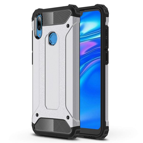 Microsonic Huawei Y7 2019 Kılıf Rugged Armor Gümüş