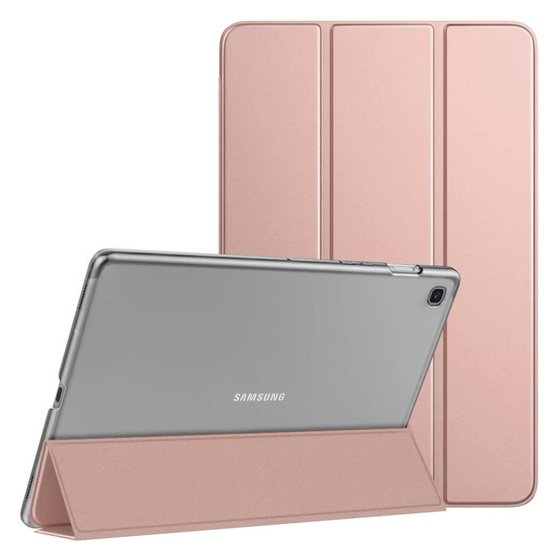 Microsonic Samsung Galaxy Tab A7 T500 Kılıf Slim Translucent Back Smart Cover Rose Gold