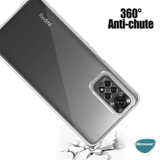 Microsonic Xiaomi Redmi Note 11 Pro 5G Kılıf 6 Tarafı Tam Full Koruma 360 Clear Soft Şeffaf