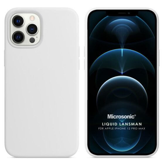 Microsonic Apple iPhone 12 Pro Max Kılıf Liquid Lansman Silikon Beyaz