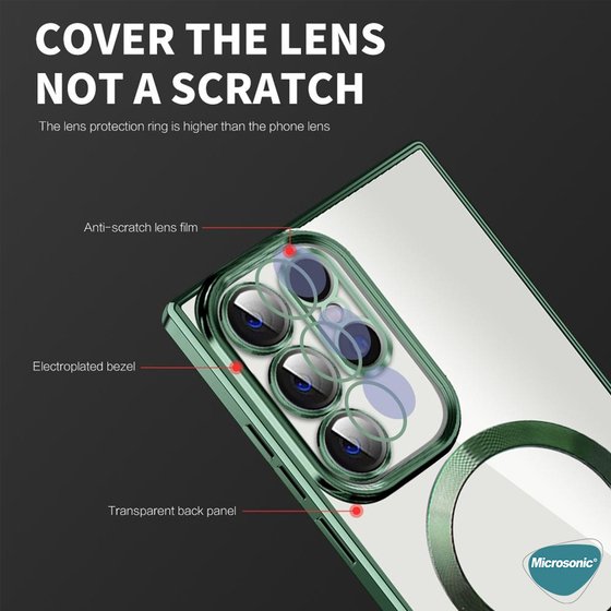 Microsonic Apple iPhone 11 Pro Max Kılıf MagSafe Luxury Electroplate Gümüş