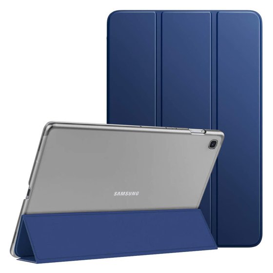 Microsonic Samsung Galaxy Tab A7 T500 Kılıf Slim Translucent Back Smart Cover Lacivert