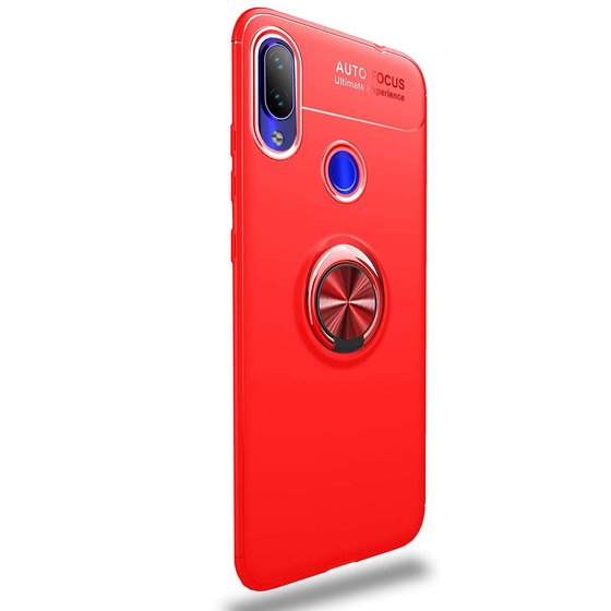 Microsonic Xiaomi Redmi Note 7 Pro Kılıf Kickstand Ring Holder Kırmızı