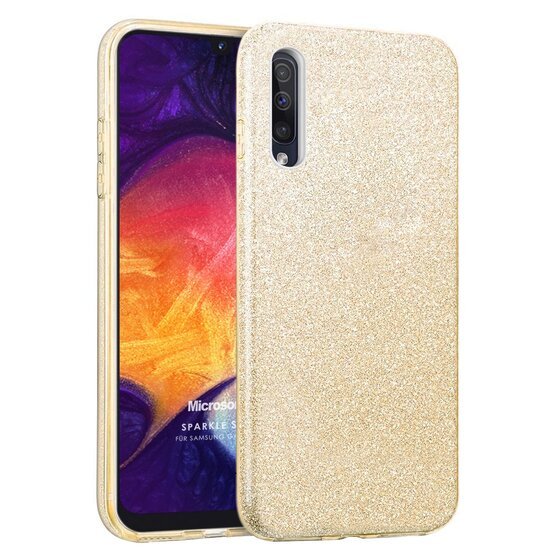 Microsonic Samsung Galaxy A50 Kılıf Sparkle Shiny Gold