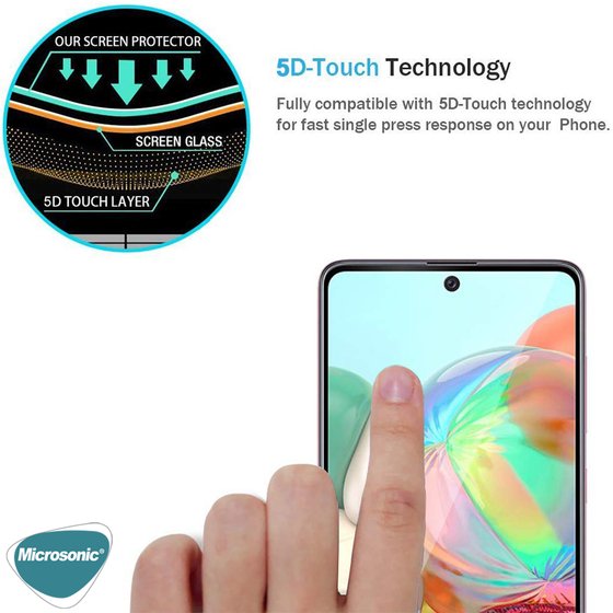 Microsonic Samsung Galaxy M31S Tam Kaplayan Temperli Cam Ekran Koruyucu Siyah