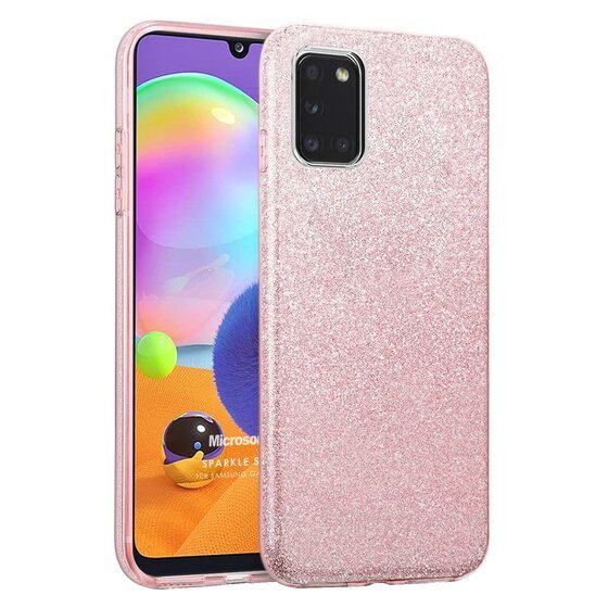 Microsonic Samsung Galaxy A31 Kılıf Sparkle Shiny Rose Gold