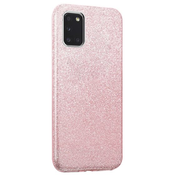 Microsonic Samsung Galaxy A31 Kılıf Sparkle Shiny Rose Gold