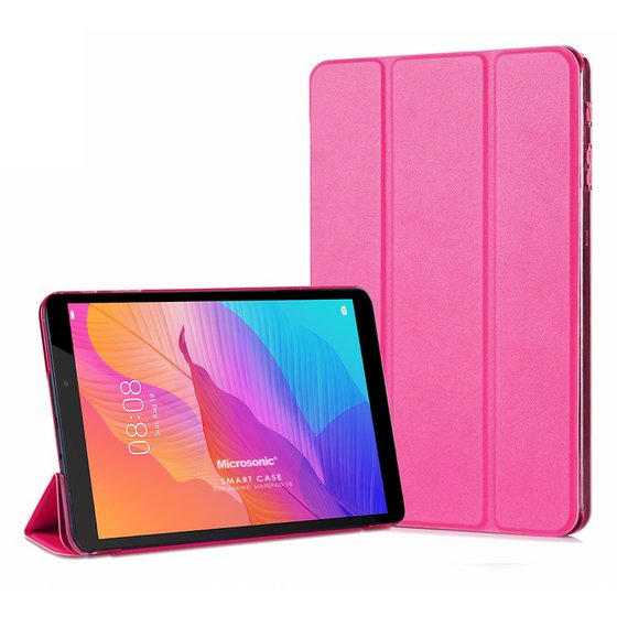 Microsonic Huawei MatePad T8 8'' Kılıf Slim Translucent Back Smart Cover Pembe