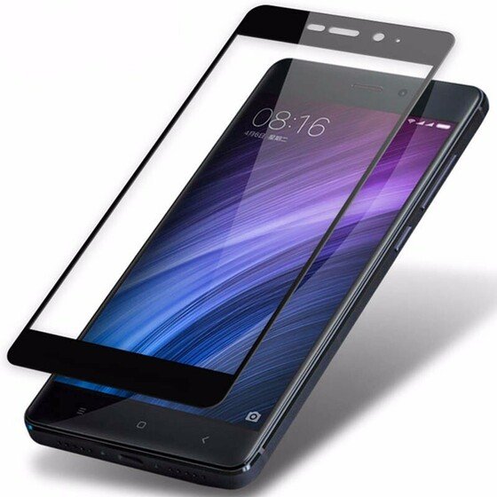 Microsonic Xiaomi Redmi Note 4 Tam Kaplayan Temperli Cam Ekran koruyucu Kırılmaz Film Siyah
