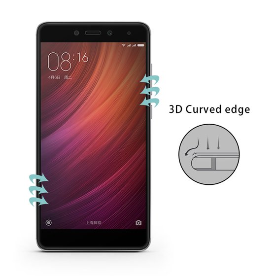 Microsonic Xiaomi Redmi Note 4 Tam Kaplayan Temperli Cam Ekran koruyucu Kırılmaz Film Siyah