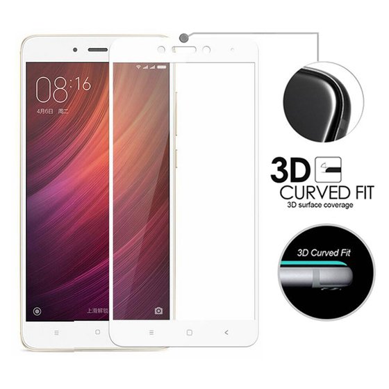 Microsonic Xiaomi Redmi Note 4 Tam Kaplayan Temperli Cam Ekran koruyucu Kırılmaz Film Beyaz