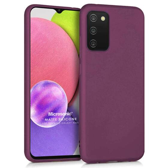 Microsonic Matte Silicone Samsung Galaxy A03s Kılıf Mor