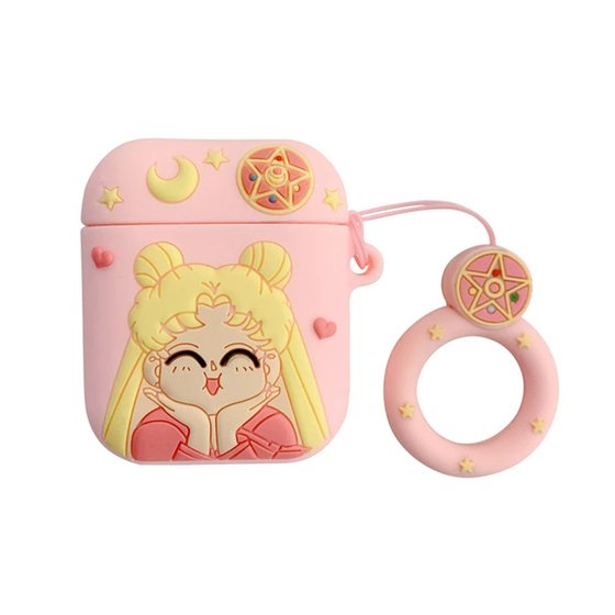 Microsonic AirPods 1. Nesil / 2. Nesil Kılıf Cartoon Figürlü Silikon Sailor Moon Usagi Tsukino