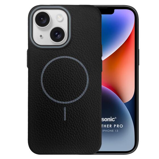 Microsonic Apple iPhone 13 Kılıf MagLeather Pro Siyah