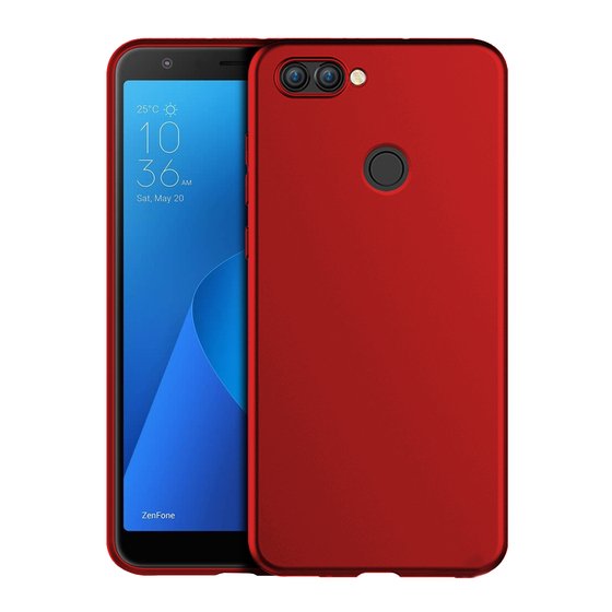 Microsonic Matte Silicone Asus Zenfone Max Plus M1 (5.7'') ZB570TL Kılıf Kırmızı