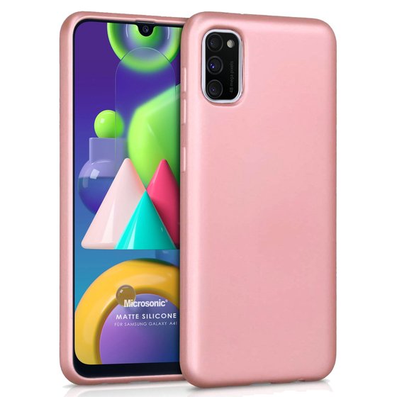 Microsonic Matte Silicone Samsung Galaxy A41 Kılıf Rose Gold