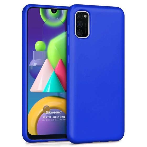 Microsonic Matte Silicone Samsung Galaxy A41 Kılıf Mavi