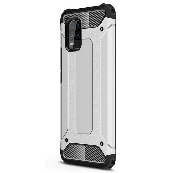 Microsonic Xiaomi Mi 10 Lite Kılıf Rugged Armor Gümüş