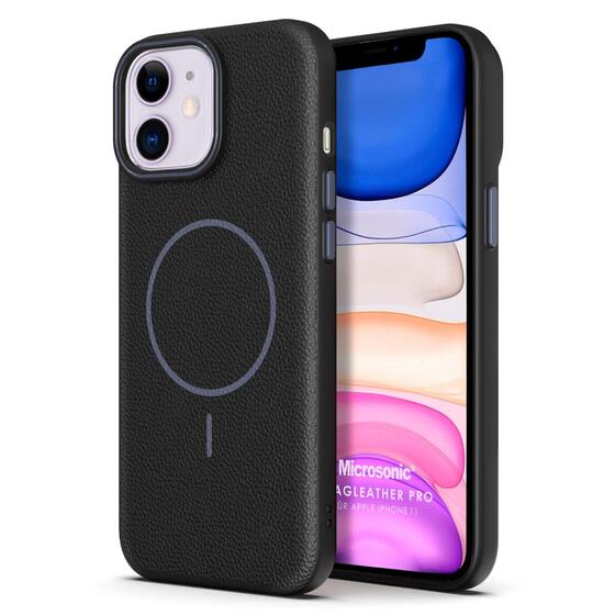 Microsonic Apple iPhone 11 Kılıf MagLeather Pro Siyah