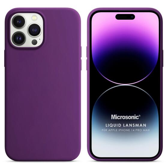 Microsonic Apple iPhone 14 Pro Max Kılıf Liquid Lansman Silikon Mor