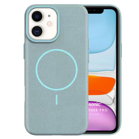 Microsonic Apple iPhone 11 Kılıf MagLeather Pro Mavi