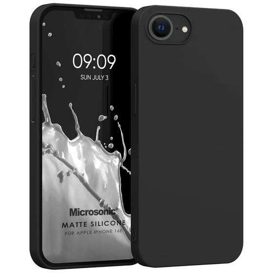 Microsonic Matte Silicone Apple iPhone 16e Kılıf Siyah