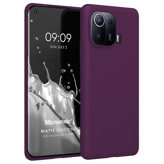 Microsonic Matte Silicone Xiaomi Mi 11 Pro Kılıf Mor