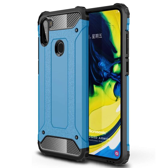 Microsonic Samsung Galaxy M11 Kılıf Rugged Armor Mavi