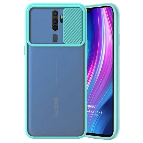 Microsonic Oppo A9 2020 Kılıf Slide Camera Lens Protection Turkuaz