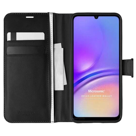 Microsonic Samsung Galaxy A06 Kılıf Delux Leather Wallet Siyah