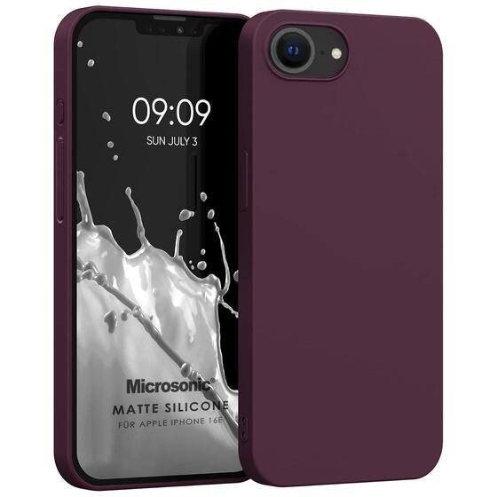 Microsonic Matte Silicone Apple iPhone 16e Kılıf Mor