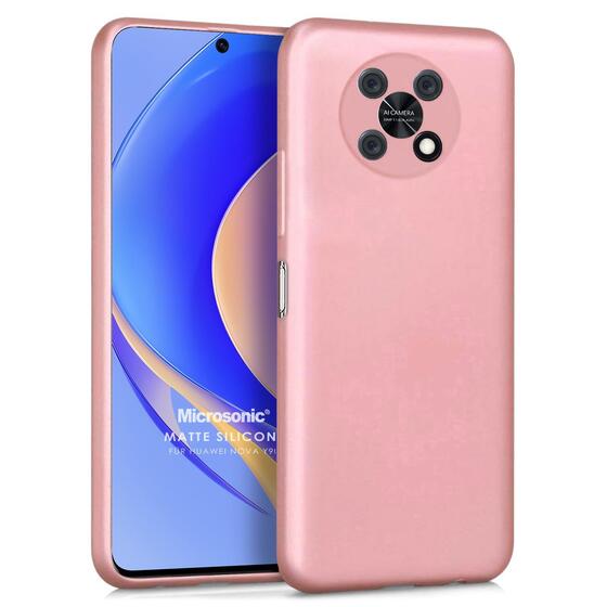 Microsonic Matte Silicone Huawei Nova Y90 Kılıf Rose Gold