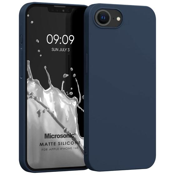 Microsonic Matte Silicone Apple iPhone 16e Kılıf Lacivert