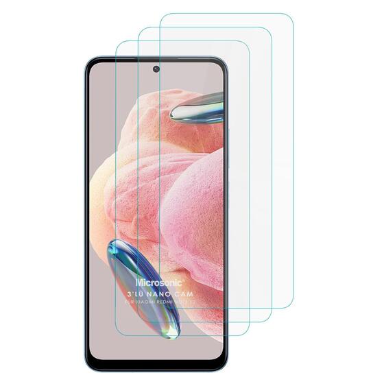 Microsonic Xiaomi Redmi Note 12 4G Screen Protector Nano Glass Cam Ekran Koruyucu (3`lü Paket)