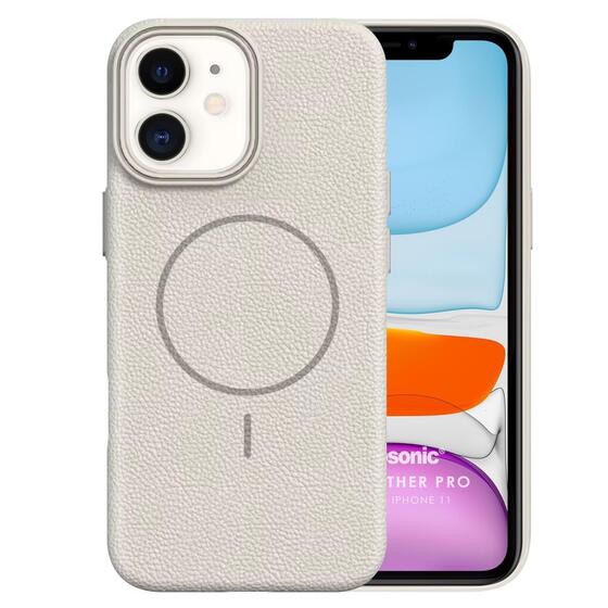 Microsonic Apple iPhone 11 Kılıf MagLeather Pro Bej