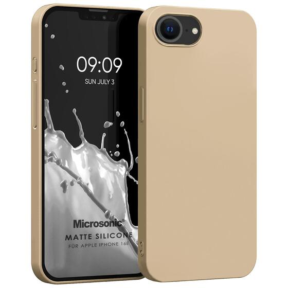 Microsonic Matte Silicone Apple iPhone 16e Kılıf Gold