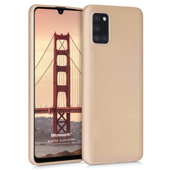 Microsonic Matte Silicone Samsung Galaxy A31 Kılıf Gold