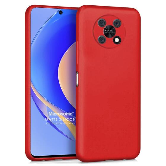 Microsonic Matte Silicone Huawei Nova Y90 Kılıf Kırmızı