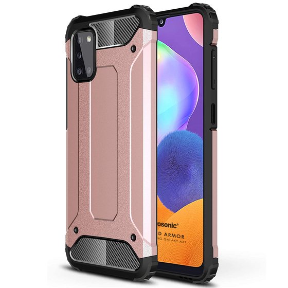 Microsonic Samsung Galaxy A31 Kılıf Rugged Armor Rose Gold