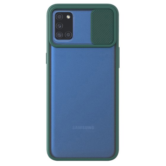 Microsonic Samsung Galaxy A31 Kılıf Slide Camera Lens Protection Koyu Yeşil